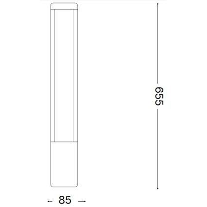 Ideal Lux - LED udendørslampe TIFONE LED/8,5W/230V 65,5 cm IP65 antracit
