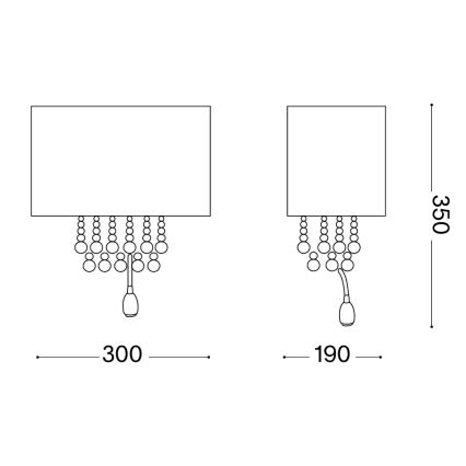 Ideal Lux - LED Væglampe 2xE14/40W/230V + LED/1W