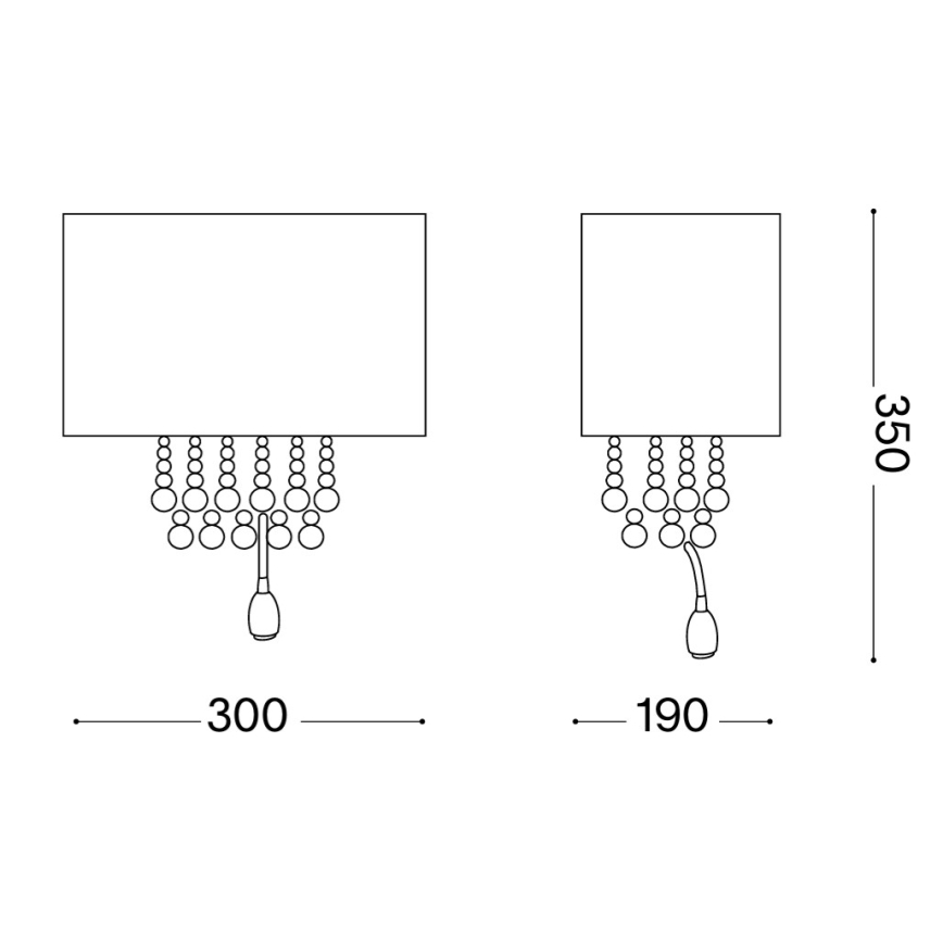 Ideal Lux - LED Væglampe 2xE14/40W/230V + LED/1W