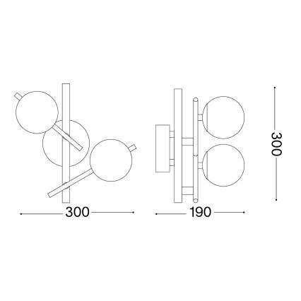 Ideal Lux - LED væglampe ATLAS 2xG9/3W/230V guld