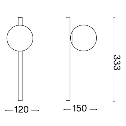 Ideal Lux - LED væglampe BINOMIO 1xG9/3W/230V guldfarvet