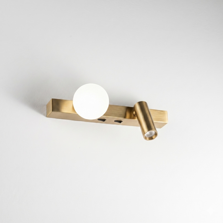 Ideal Lux - LED væglampe BINOMIO 2xLED/3W/230V CRI 90 messing