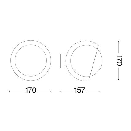Ideal Lux - LED væglampe BLOOM 1xE27/42W/230V sort