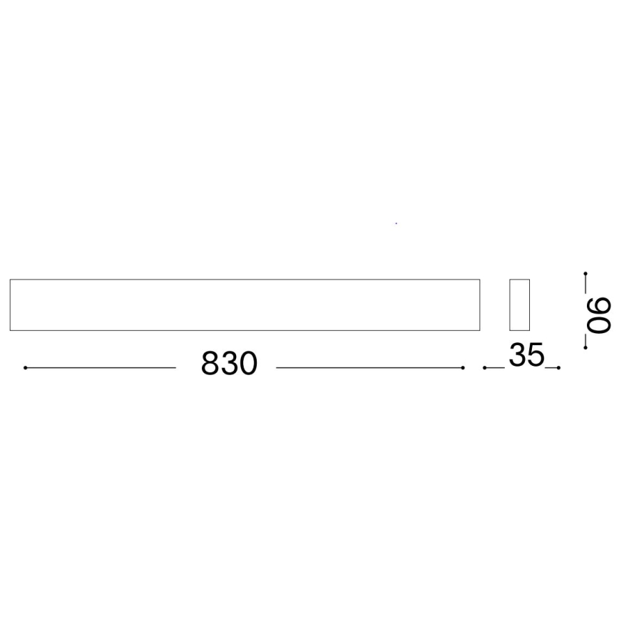 Ideal Lux - LED væglampe DELTA LED/30W/230V 3000K 83 cm CRI 90 sort