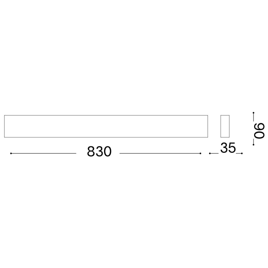 Ideal Lux - LED væglampe DELTA LED/30W/230V 4000K 83 cm CRI 90 sort