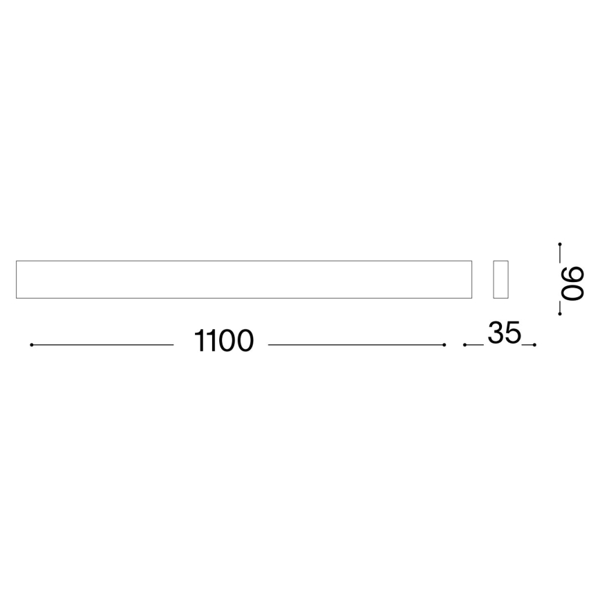 Ideal Lux - LED væglampe DELTA LED/37W/230V 4000K 110 cm CRI 90 sort