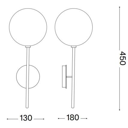 Ideal Lux - LED væglampe EQUINOXE 1xG4/2W/230V messing/røget