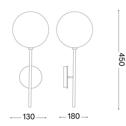 Ideal Lux - LED væglampe EQUINOXE 1xG4/2W/230V messing/transparent