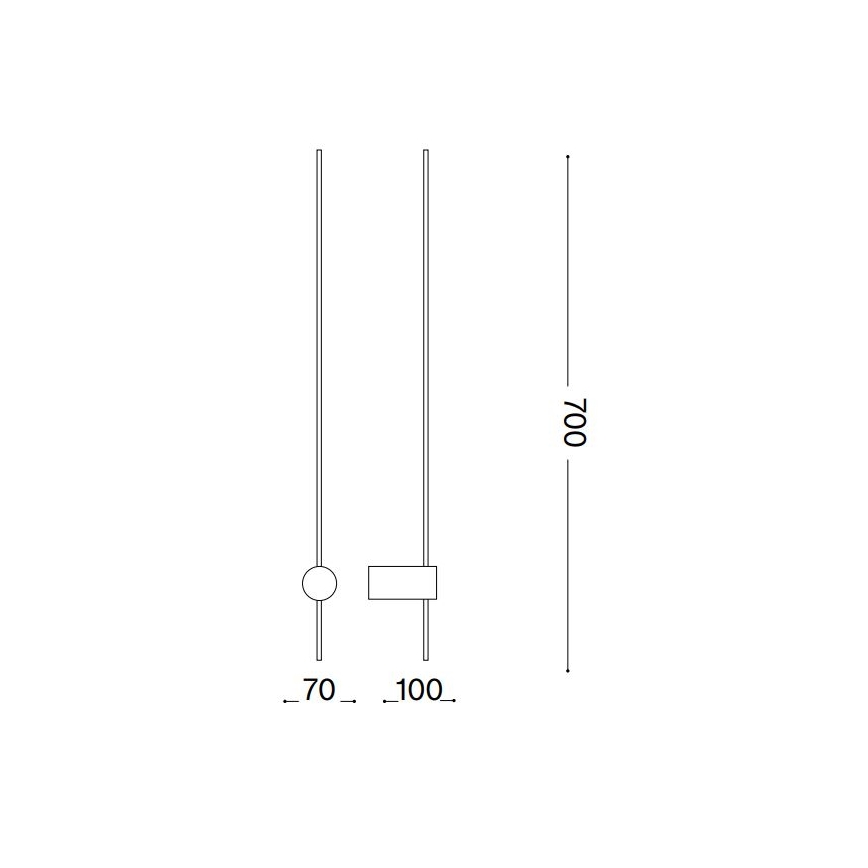 Ideal Lux - LED væglampe ESSENCE LED/12W/230V 2700K 70 cm CRI 90 sort