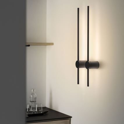 Ideal Lux - LED væglampe ESSENCE LED/12W/230V 3000K 70 cm CRI 90 sort