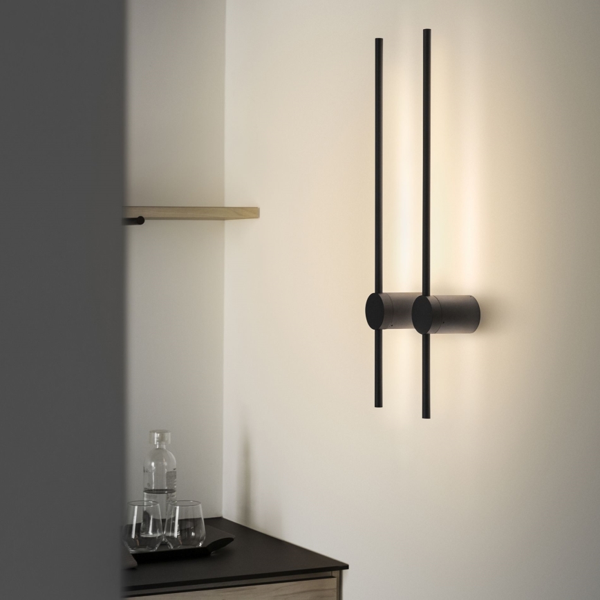 Ideal Lux - LED væglampe ESSENCE LED/12W/230V 3000K 70 cm CRI 90 sort