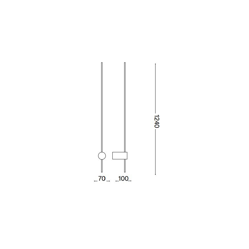 Ideal Lux - LED væglampe ESSENCE LED/19W/230V 3000K 124 cm CRI 90 hvid