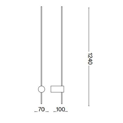 Ideal Lux - LED væglampe ESSENCE LED/19W/230V 3000K 124 cm CRI 90 sort