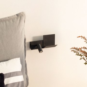 Ideal Lux - LED væglampe KOMODO LED/4,5W/230V USB CRI 90 sort