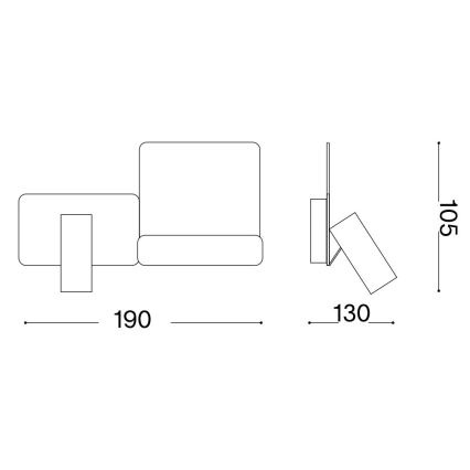 Ideal Lux - LED væglampe KOMODO LED/4,5W/230V USB CRI 90 sort