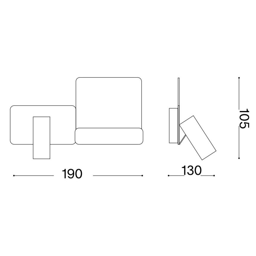Ideal Lux - LED væglampe KOMODO LED/4,5W/230V USB CRI 90 sort