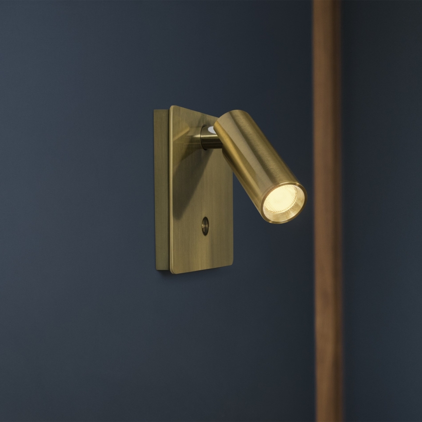 Ideal Lux - LED Væglampe med spot LITE LED/3W/230V CRI 90 messing
