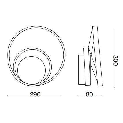 Ideal Lux - LED væglampe OZ LED/26W/230V CRI 90 hvid
