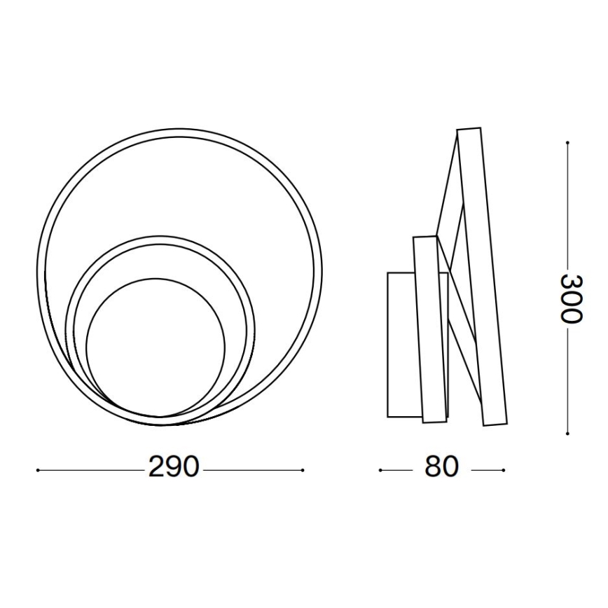 Ideal Lux - LED væglampe OZ LED/26W/230V CRI 90 hvid