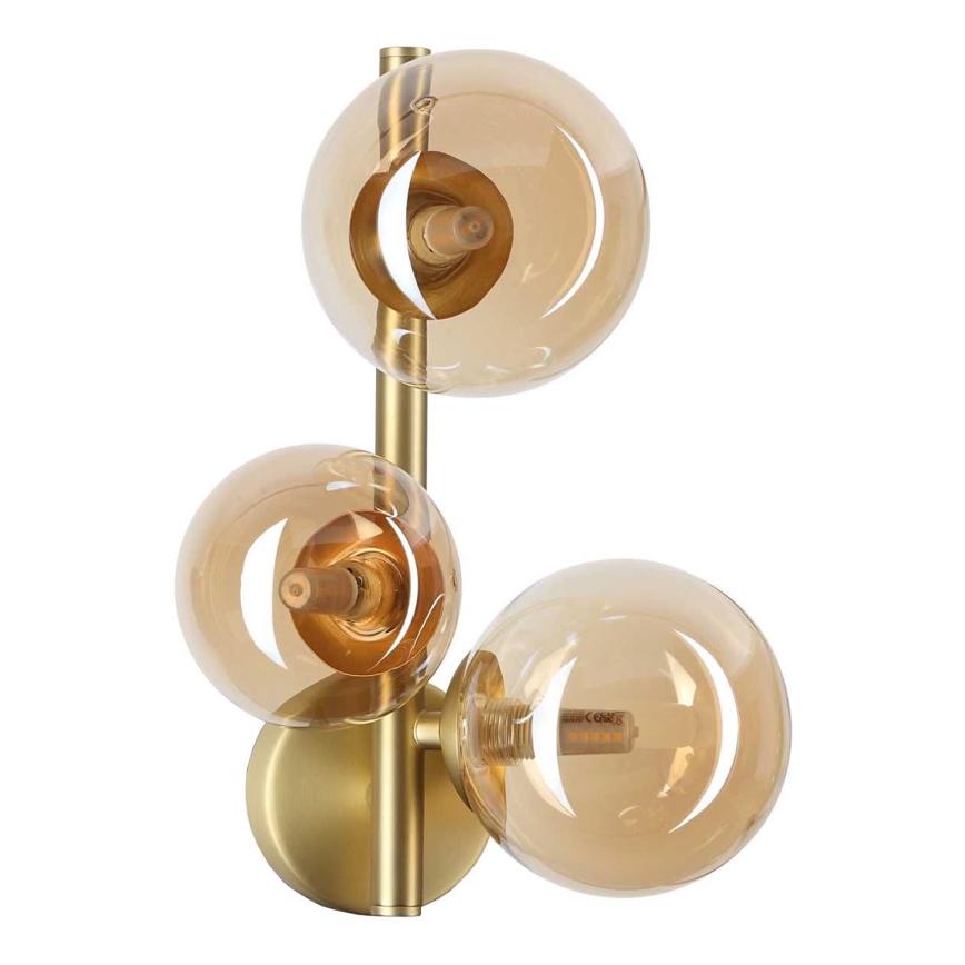Ideal Lux - LED væglampe PERLAGE 3xG9/3W/230V guldfarvet/røget