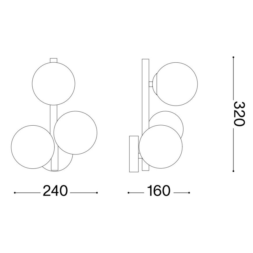 Ideal Lux - LED væglampe PERLAGE 3xG9/3W/230V guldfarvet/røget