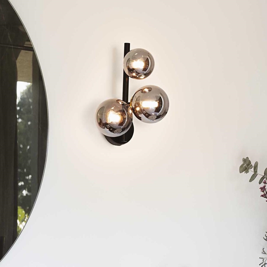 Ideal Lux - LED væglampe PERLAGE 3xG9/3W/230V sort/røget