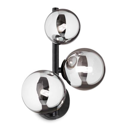 Ideal Lux - LED væglampe PERLAGE 3xG9/3W/230V sort/røget