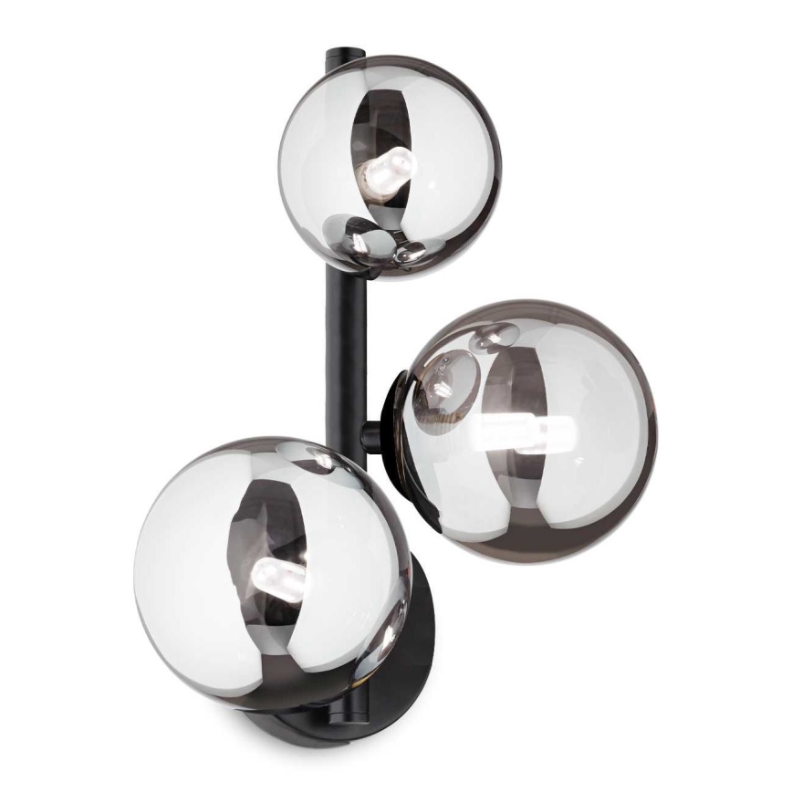 Ideal Lux - LED væglampe PERLAGE 3xG9/3W/230V sort/røget