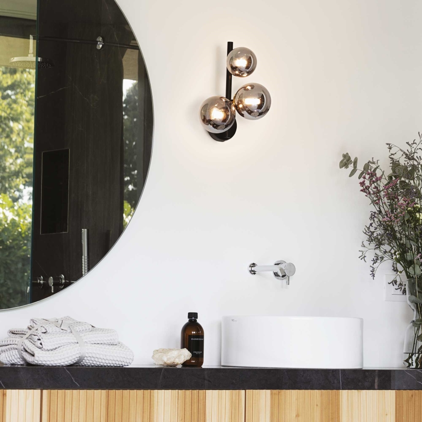 Ideal Lux - LED væglampe PERLAGE 3xG9/3W/230V sort/røget