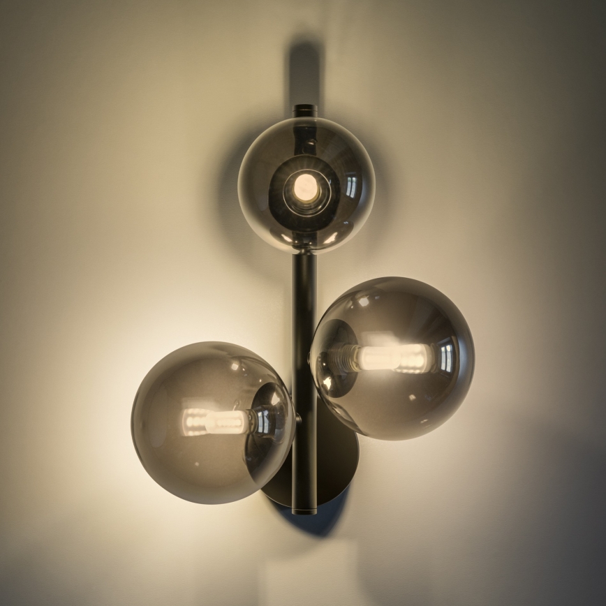 Ideal Lux - LED væglampe PERLAGE 3xG9/3W/230V sort/røget sort