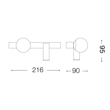 Ideal Lux - LED væglampe PING PONG 2xLED/3W/230V CRI 90 mat krom