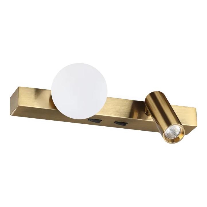 Ideal Lux - LED væglampe PING PONG 2xLED/3W/230V CRI 90 messing
