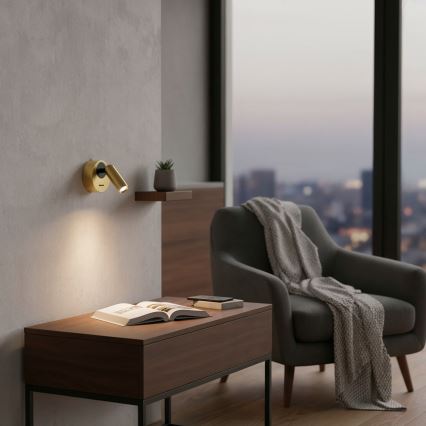 Ideal Lux - LED vægspot BEAN LED/3W/230V CRI 90 messing