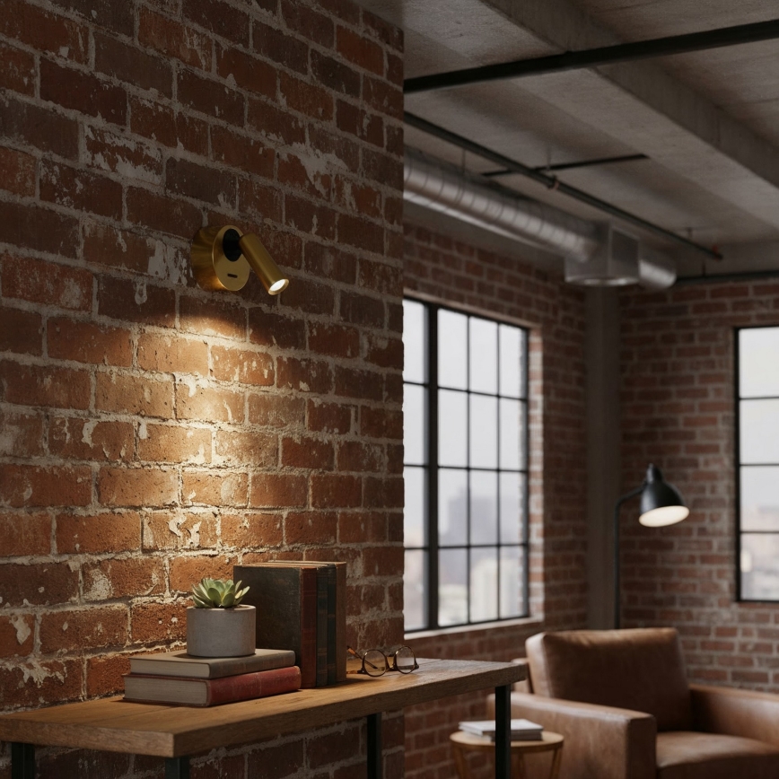 Ideal Lux - LED vægspot BEAN LED/3W/230V CRI 90 messing