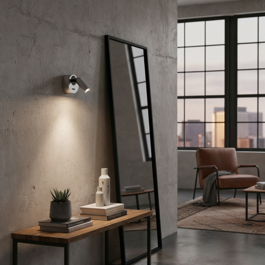 Ideal Lux - LED vægspot BEAN LED/3W/230V CRI 90 skinnende krom