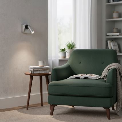 Ideal Lux - LED vægspot BEAN LED/3W/230V CRI 90 skinnende krom