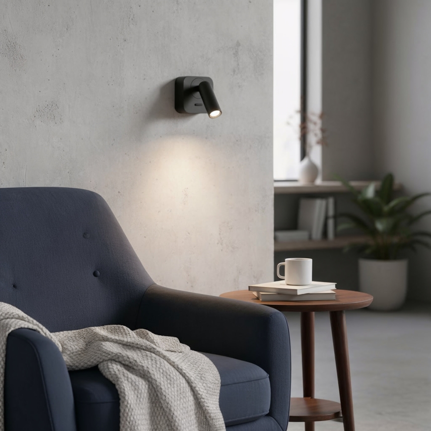 Ideal Lux - LED vægspot BEAN LED/3W/230V CRI 90 sort