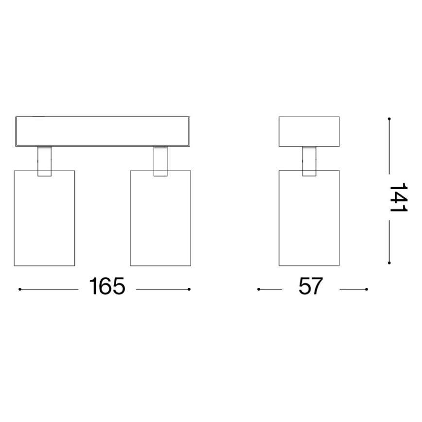 Ideal Lux - LED vægspot DYNAMITE 2xGU10/7W/230V CRI 90 sort