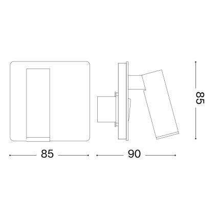 Ideal Lux - LED vægspot LITE LED/3W/230V CRI 90 sort