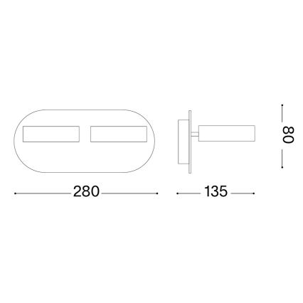 Ideal Lux - LED vægspot OBY 2xLED/6W/230V CRI 90 hvid