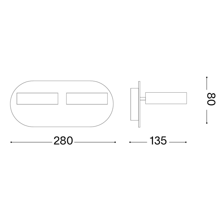 Ideal Lux - LED vægspot OBY 2xLED/6W/230V CRI 90 hvid