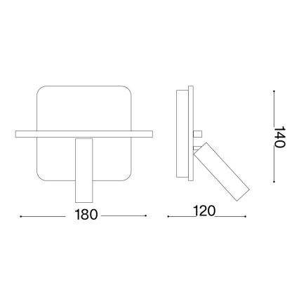 Ideal Lux - LED vægspot PIANO LED/10W/230V CRI 90 USB hvid
