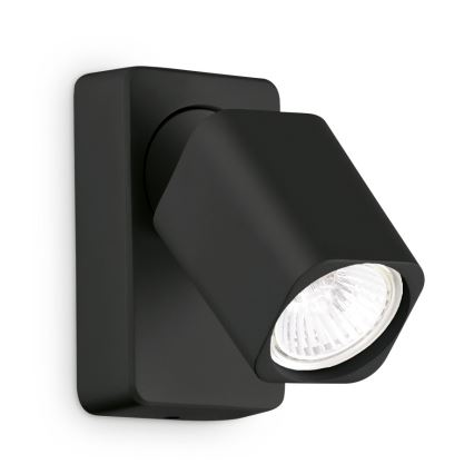 Ideal Lux - LED vægspot RUDY 1xGU10/7W/230V CRI 90 sort