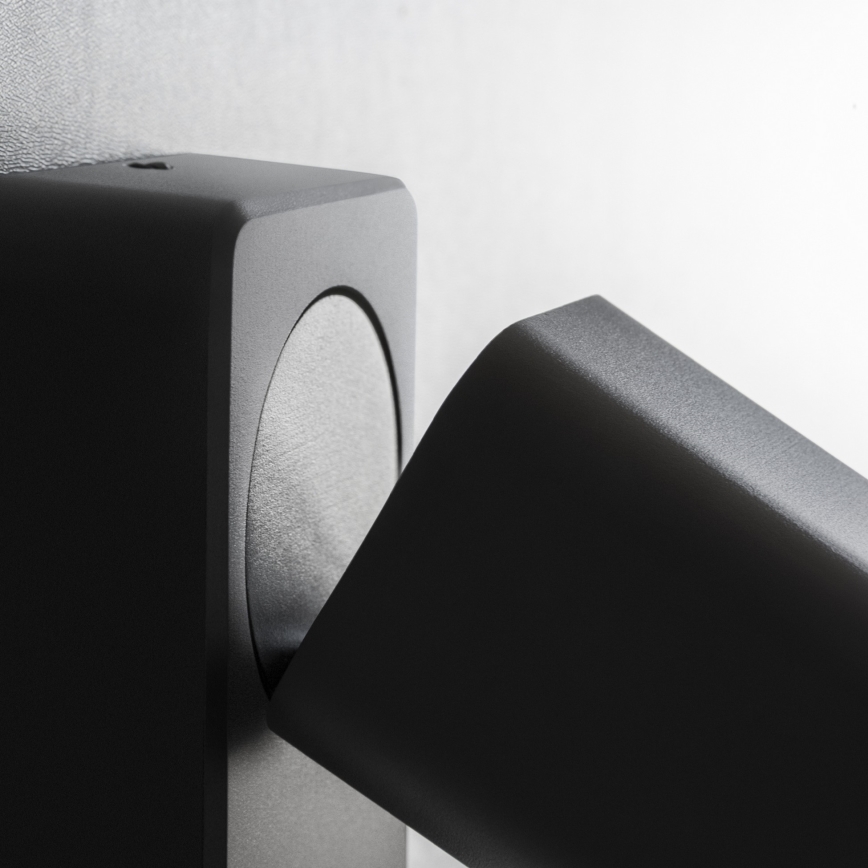 Ideal Lux - LED vægspot RUDY 1xGU10/7W/230V CRI 90 sort