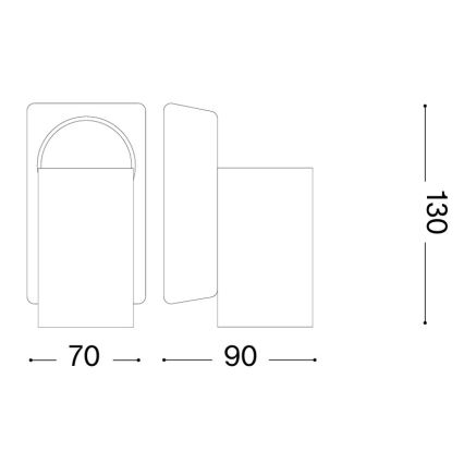 Ideal Lux - LED vægspot RUDY 1xGU10/7W/230V CRI 90 sort