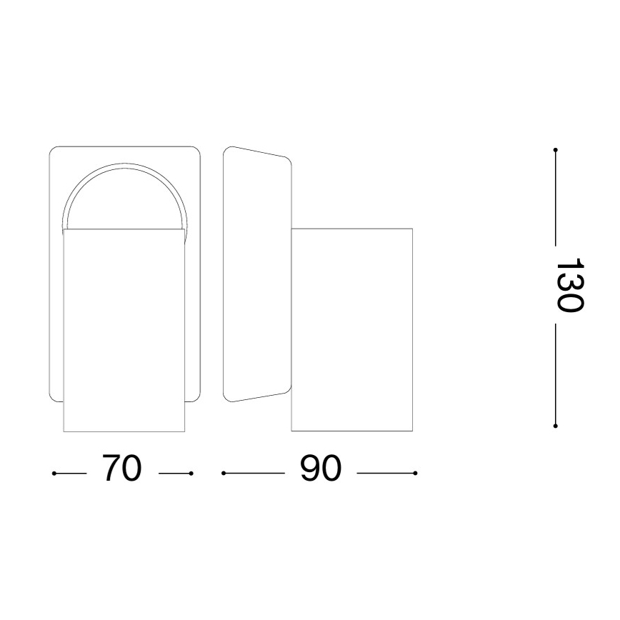 Ideal Lux - LED vægspot RUDY 1xGU10/7W/230V CRI 90 sort