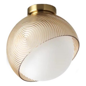 Ideal Lux - Loftlampe BLOOM 1xE27/42W/230V Ø 22 cm guld/røgfarvet beige