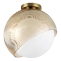 Ideal Lux - Loftlampe BLOOM 1xE27/42W/230V Ø 30 cm guld/røget beige