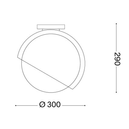 Ideal Lux - Loftlampe BLOOM 1xE27/42W/230V Ø 30 cm sort
