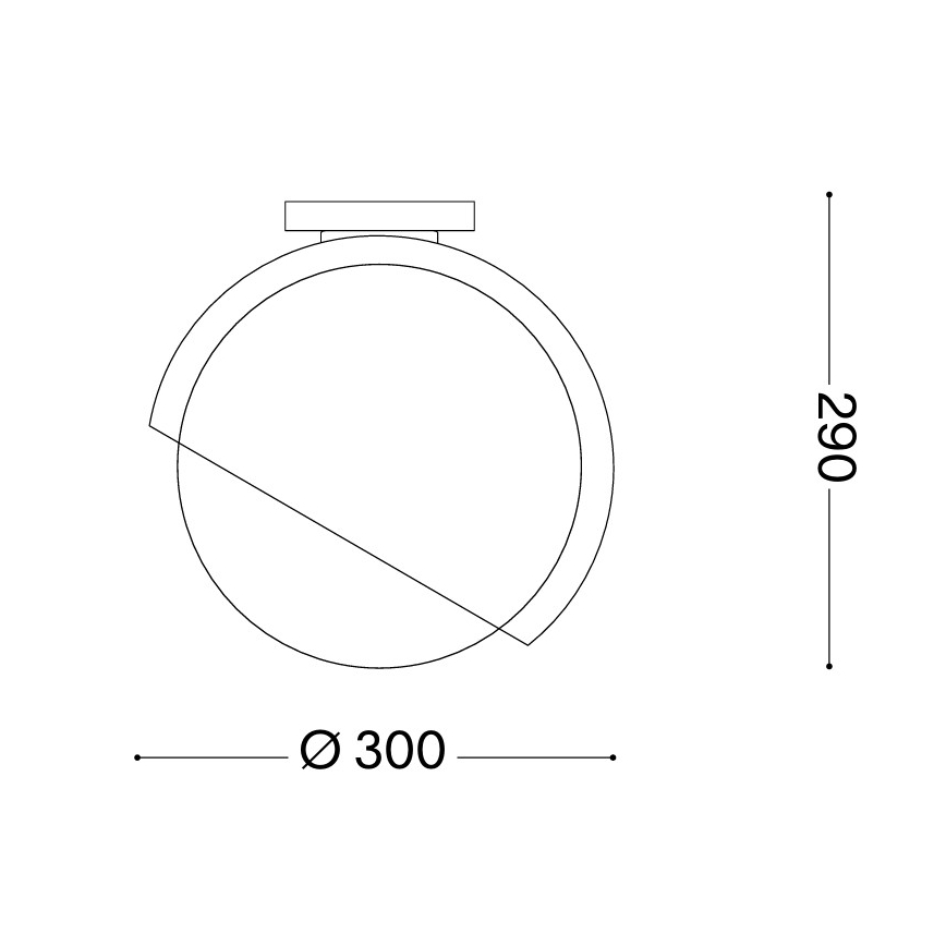 Ideal Lux - Loftlampe BLOOM 1xE27/42W/230V Ø 30 cm sort